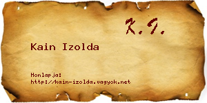 Kain Izolda névjegykártya